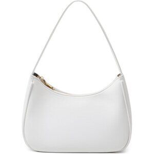 Women’s White J Cute Hobo Tote Handbag Mini Clutch Purse with Zipper Closure
